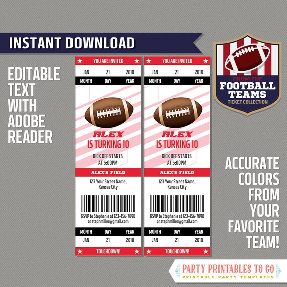 football ticket template