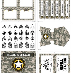 Digital Camo Birthday Party Printable Collection & Invitation Army Party INSTANT DOWNLOAD Edit and print at home with Adobe Reader image 5