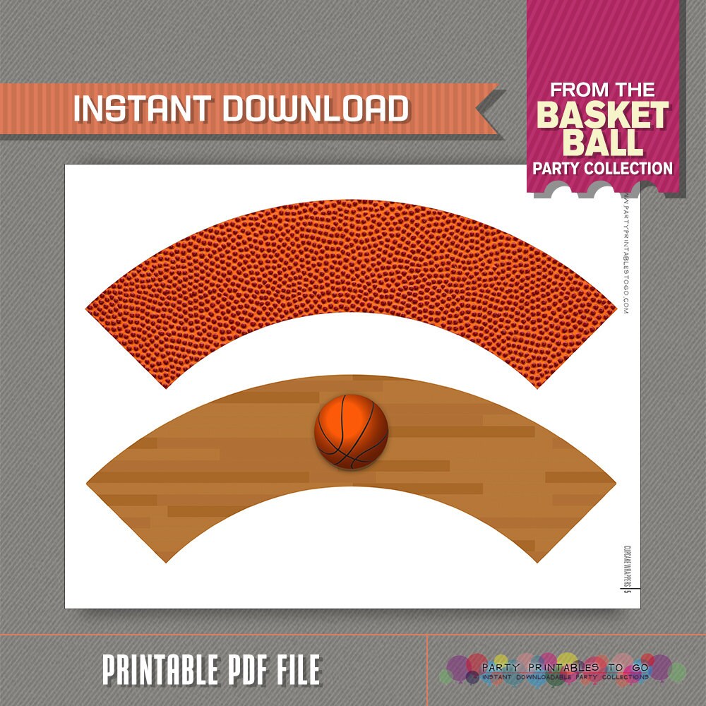 Basketball Cupcake Wrappers Basketball Birthday Basketball Etsy
