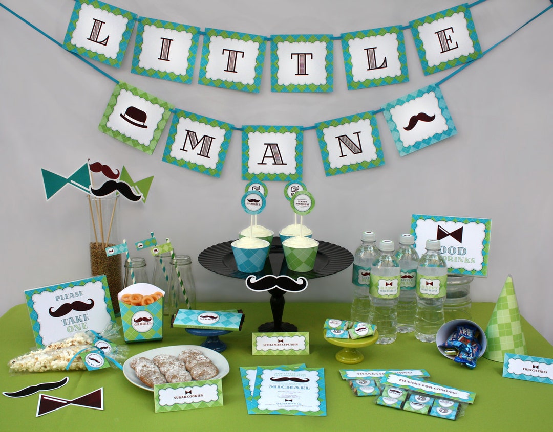 Little Man Mustache Birthday Printable Collection & - Etsy