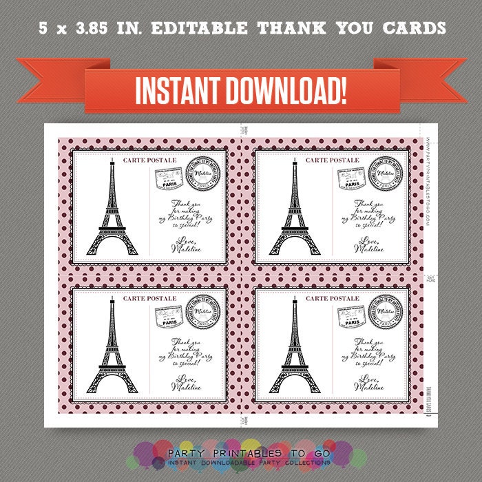 Paris Party Parisian Party Printable Thank You Cards Editable PDF File Print at Home - Etsy paris-party-parisian-party-printable-thank-you-cards-editable-pdf-file-print-at-home-etsy