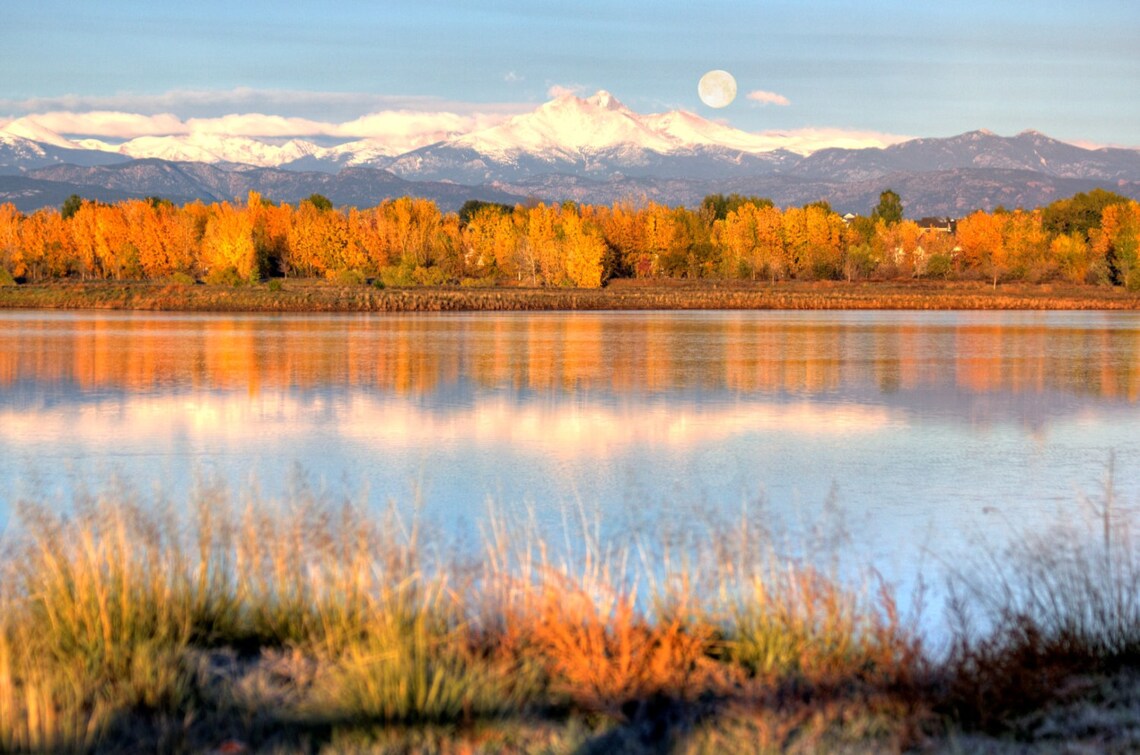 Full Moon in Fall Longmont Colorado | Etsy