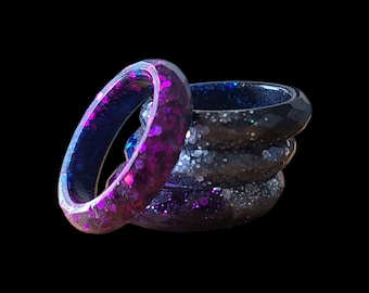 Handmade Galaxy Resin Rings - Unique Space Jewelry