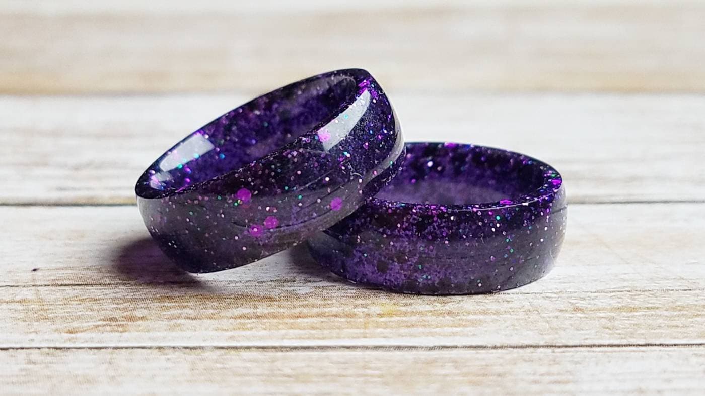 Resin Rings Jewelry Charm Bling Band Round Circle Ring Anniversary Gift Thank You Gift Wedding Bands Summer Gift Epoxy Resin Jewelry