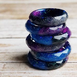 Galaxy Resin Rings, Handmade Jewelry Rings, Galaxy Ring, Resin Ring Women Space Jewelry, Nebula Ring, Colored Epoxy Ring, Universe Jewellery