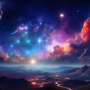 Galaxy AI-kunstafbeelding, ruimte-png-bestanden, digitale downloadafbeeldingen, Galaxy AI-kunstwerk, heelal feestartikelen