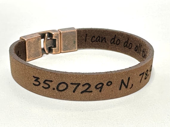 Leather Bracelet for Men Personalized Men Leather Bracelet  Etsy