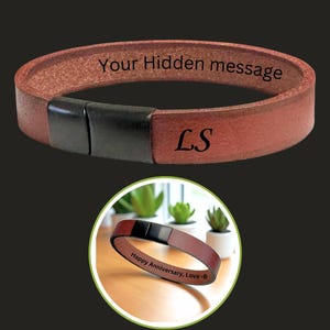 Personalized Leather Bracelets for Men: Custom Engraved Wristbands Gift for Him Jewelry