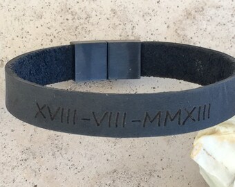 FREE SHIPPING-Mens Leather Bracelet,Custom Leather Bracelet,Personalized Leather Bracelet,Mens Engraved Bracelet,Suede Leather Bracelet,