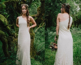 ÉTÁIN HANDFASTING JURK | Trouwjurk, trouwjurk met mouwen, Keltische trouwjurk, bosrijke jurk, op maat gemaakte jurken, Pagan,