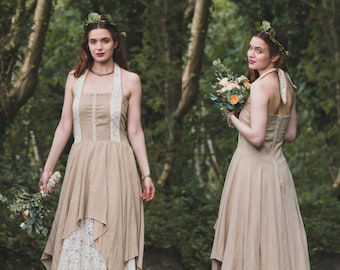 ÁINE WEDDING DRESS | Natural Wedding Dress, Celtic Fusion, Celtic Wedding Dress, Reinassance Dress, Custom made, Pagan, Organic Wedding