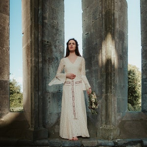 CELTIC HANDFASTING DRESS | Sleeved Wedding Dress, Celtic Wedding Dress, Celtic Fusion, Pagan dress, Medieval Dress, Irish Wedding Dress