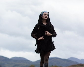 SPILLA E SCIALLE IN RAME / Scialle in lana tessuto a mano, coperta, scialle e spilla vichinga, scialle e spilla celtica, scialle e spilla per Larp, vichinghi.