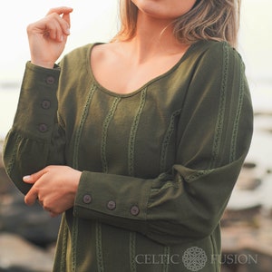 CLAIRE SLEEVED TOP | Victorian Shirt, Casual Top, Cotton Flax Blouse, Casual Blouse, White Shirt Wardrobe Staple, Puff Sleeve