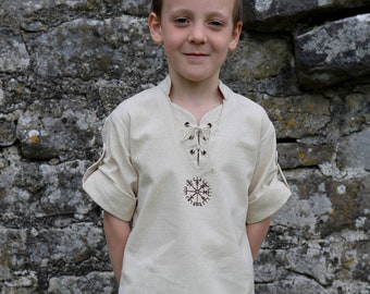 BOYS TUNIC| Boys Viking Tunic, Childrens Tunic, Child Tunic, Boys Shirt, Kids Medieval Clothing, Irish Kids Clothes, Irish Childrens Shirts.