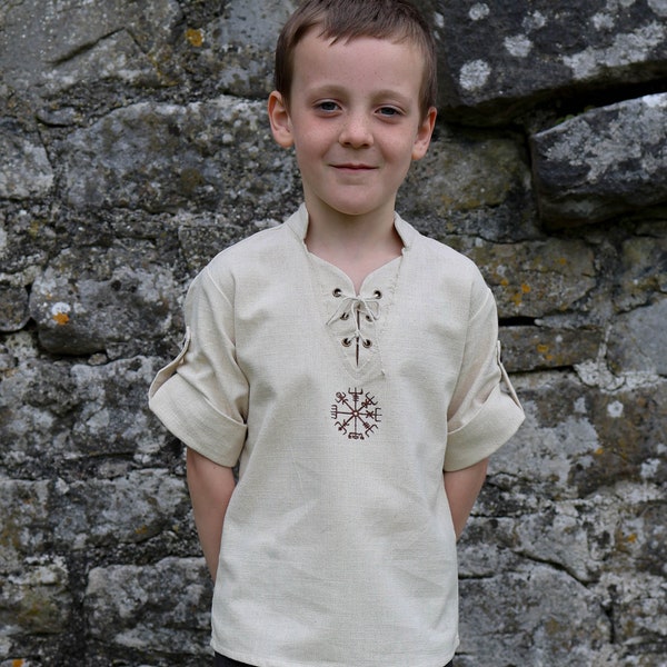 TUNIQUE GARÇON| Tunique viking pour garçon, Tunique pour enfant, Tunique pour enfant, Chemise pour garçon, Vêtements médiévaux pour enfants, Vêtements pour enfants irlandais, Chemises pour enfants irlandaises.