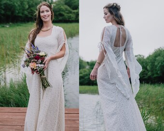 ÉRIU CEREMONY DRESS | Hand-fasting, Wedding Dress, fairytale, Sleeved Wedding Dress, Celtic Wedding Dress, Medieval, Celtic Fusion.