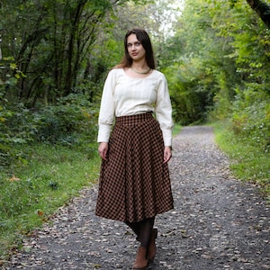 Brown Plaid Skirt Etsy