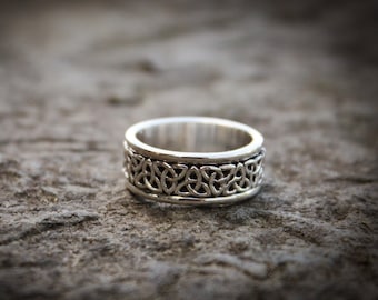 ANNEAU PIVOTANT TRINITY 92,5 | Argent sterling, bague celtique, bague irlandaise, bijoux celtiques, modèles de bijoux irlandais, vikings | Fusion celtique