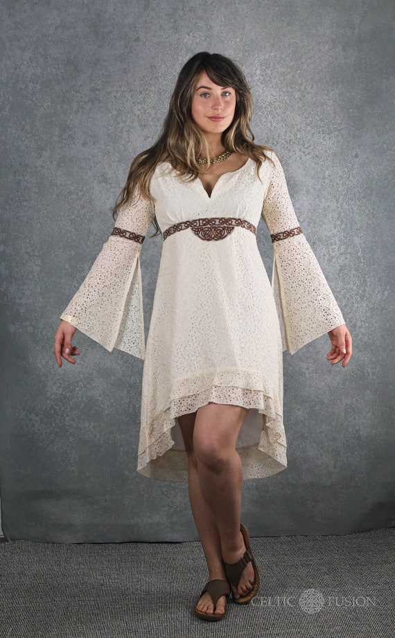 White Luna Wiccan Lace Dress 2XL - 18 UK / White Lace