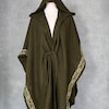Medieval Hooded Sleeveless LARP Robe, Brown Herringbone Wool, Sorcerer ...