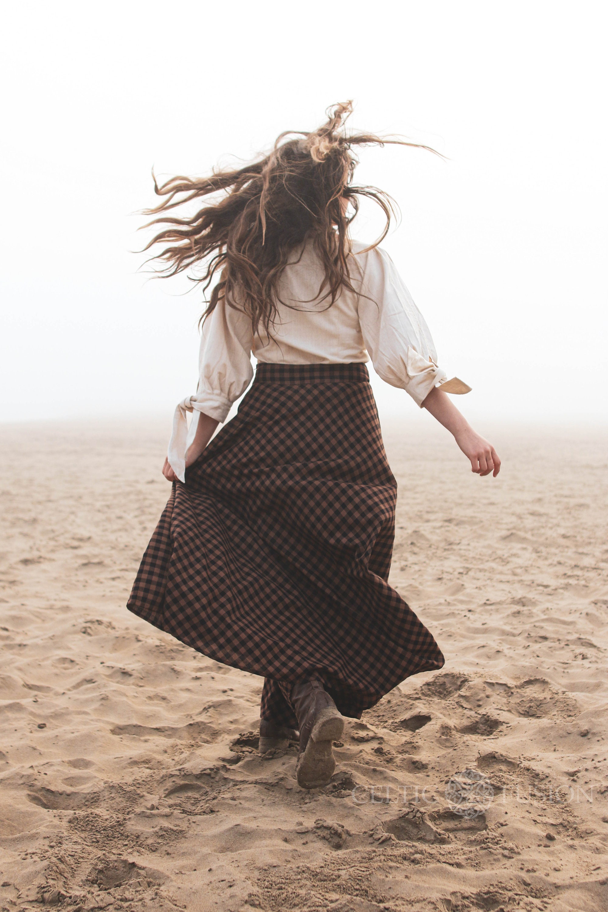 【BAON】Roet Frill Check Banding Long Skirt Tiered Ruffle long Skirt - 111224 - GFLOCK.LK