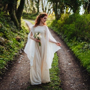 BEALTAINE WEDDING DRESS | Hand-fasting, Sleeved Bridal Dress, Fairytale Wedding Dress, Cotton Wedding Dress, Celtic Wedding Dress, Medieval.