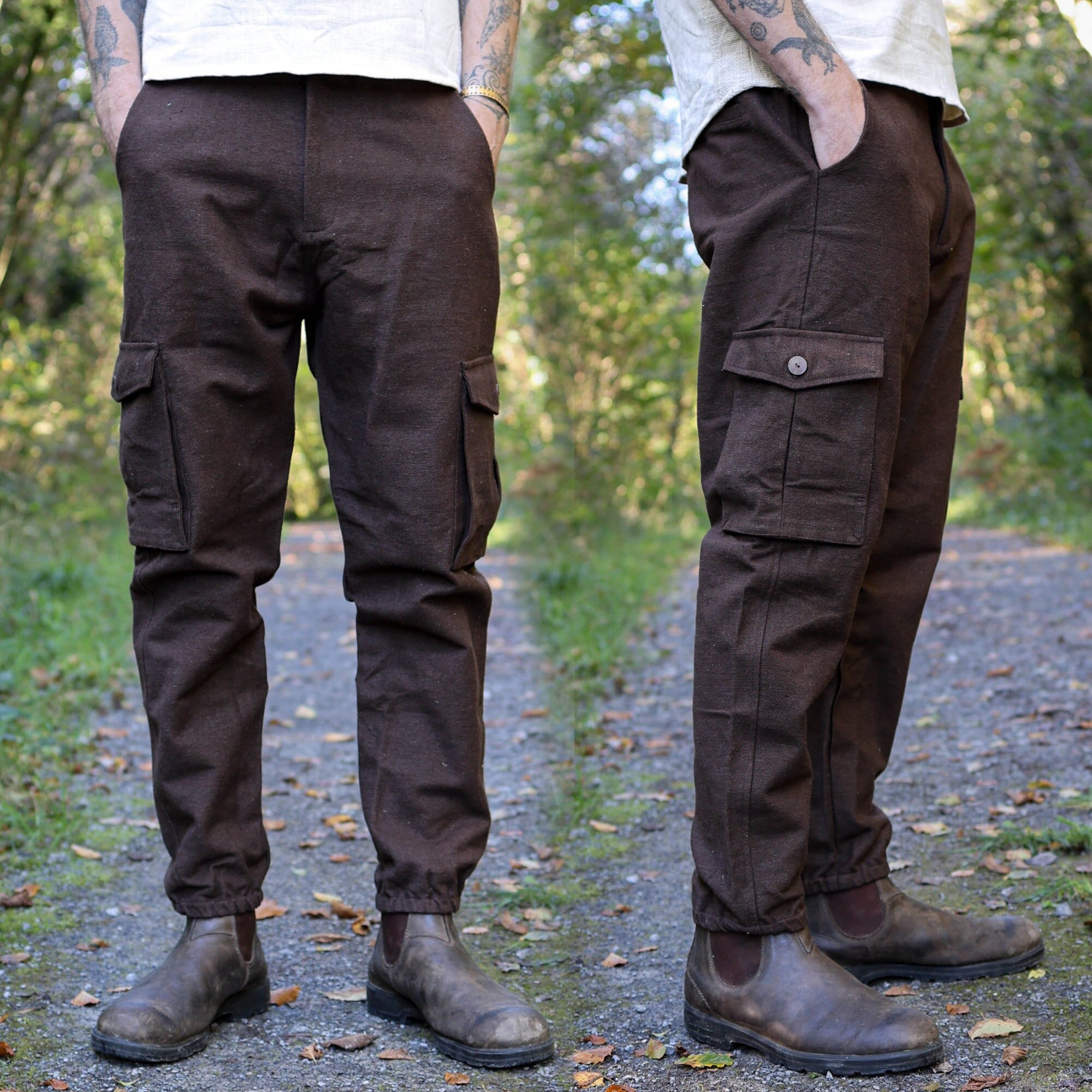 Long Pants For Men Men's Cargo Trousers Work Wear Combat Safety Cargo 6  Pocket Full Pants Khaki XXXXXL JE 