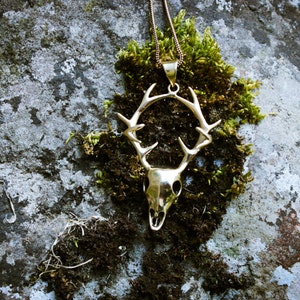 STAG SKULL NECKLACE | Brass Necklace, Deer Skull Necklace, Pagan Necklace, Skull Necklace, Celtic Jewellery, Goth Jewellery | Celtic Fusion