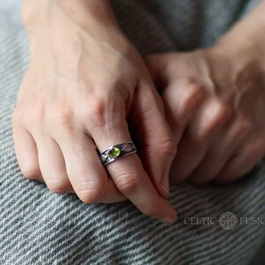 Precious Ring, Sterling Silver, Ethereal Ring, Celtic Ring, Red Garnet Ring, Celtic Jewellery, Irish Designs
