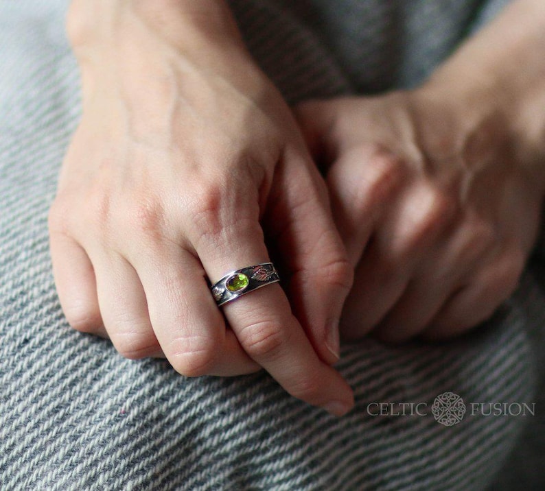 Precious Ring, Sterling Silver, Ethereal Ring, Celtic Ring, Red Garnet Ring, Celtic Jewellery, Irish Designs