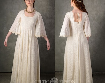 ORLAGH LACE BOHO Wedding Dress | Lace Boho Wedding Dress, Celtic Wedding Dress, Long Sleeve Wedding Dress, Custom Made, Celtic Fusion.