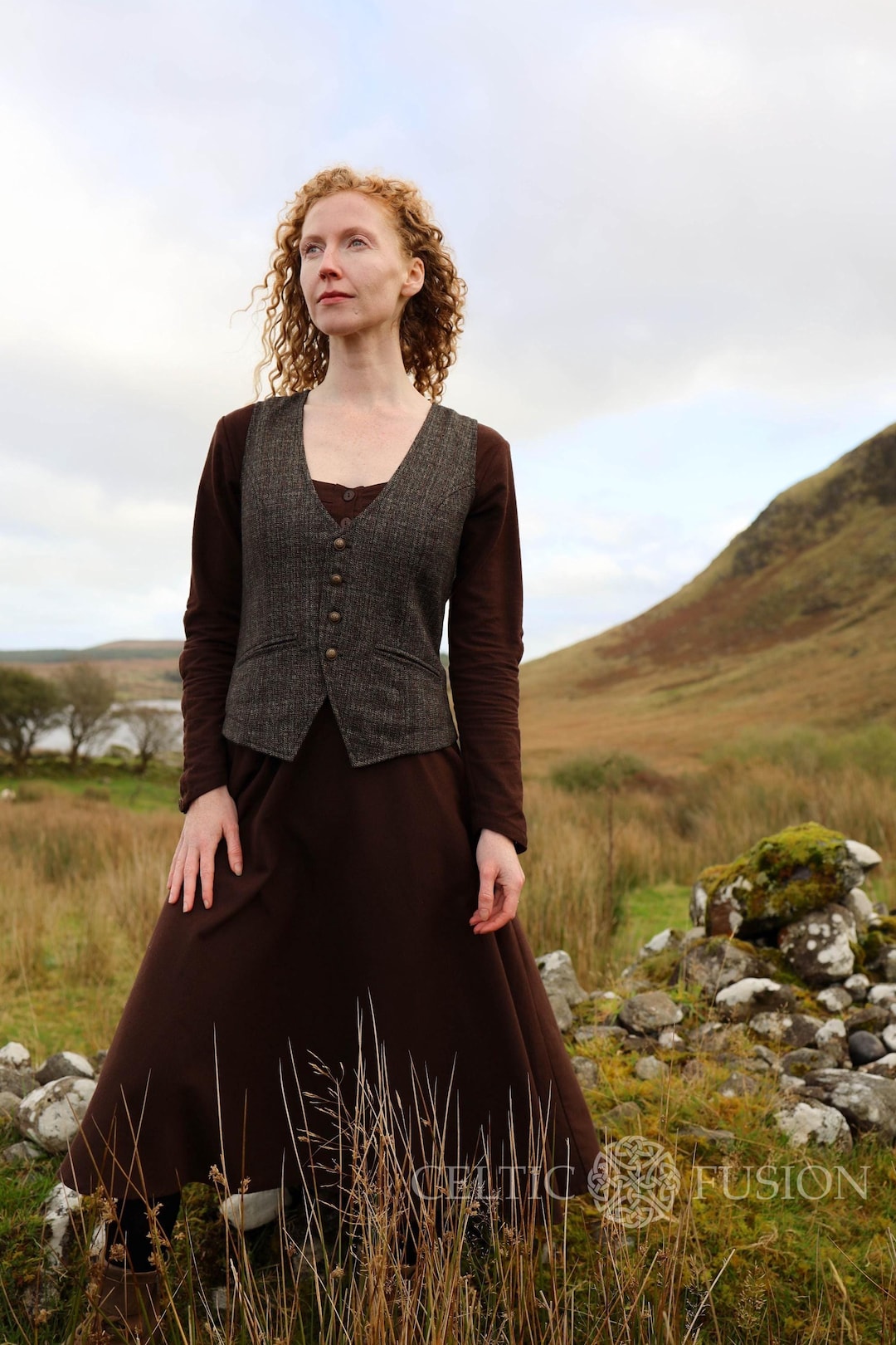 Oak Tweed Vest | Women's Fitted Wool Waistcoat