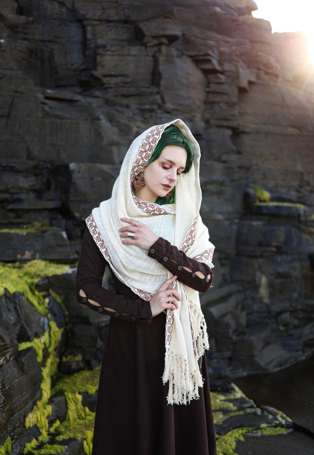 CELTIC KNOT SHAWL Cotton Net Shawl, Elegant Celtic Knot