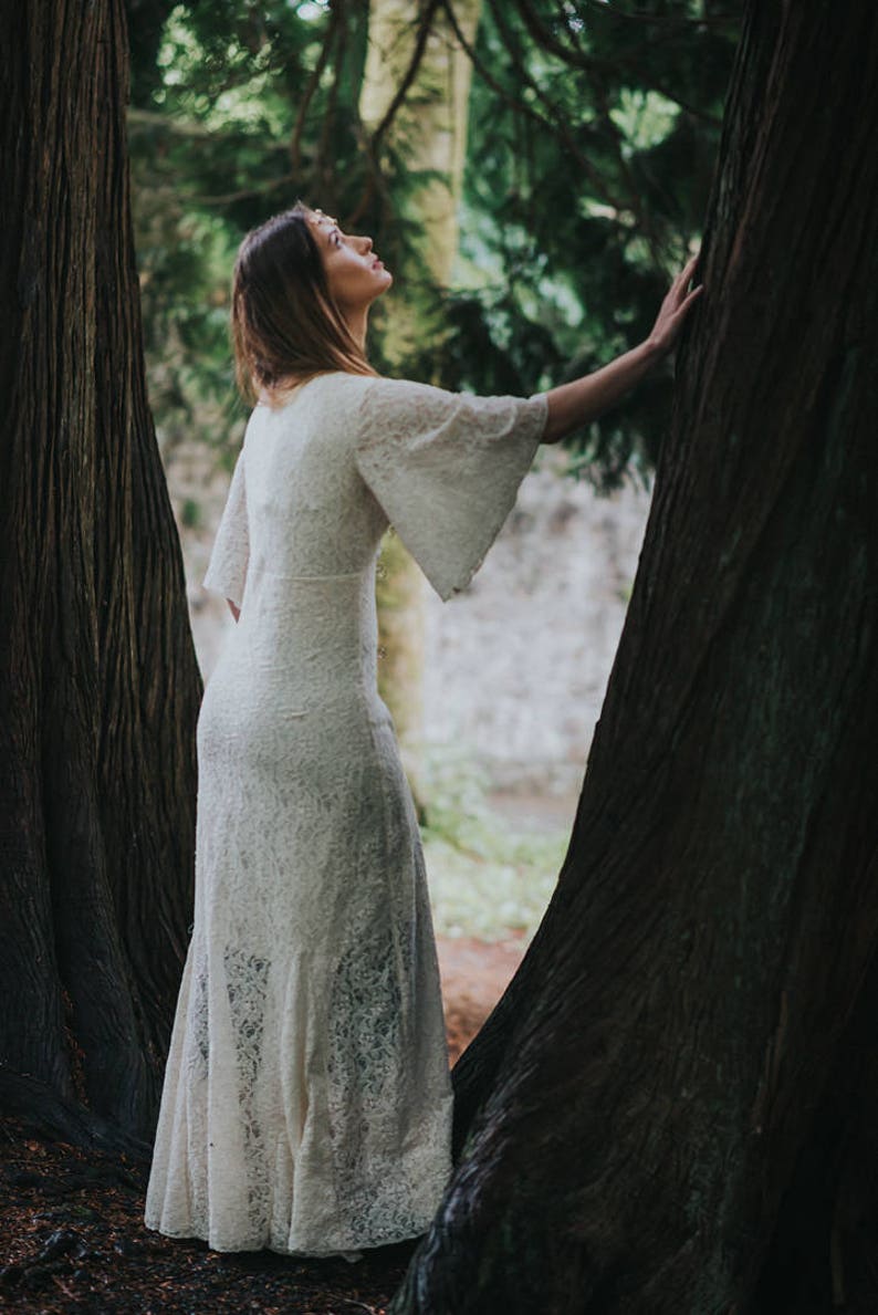 PAGAN QUEEN DRESS Sleeved Celtic Wedding Dress, Woodland, Custom Made Dresses, Natural Design, Pagan, Simple Wedding, Celtic Fusion. image 6
