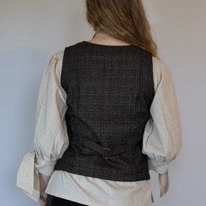Womans vest, black vest, womans tweed vest, irish tweed vest, celtic vest, irish designer clothing, womans waistcoat