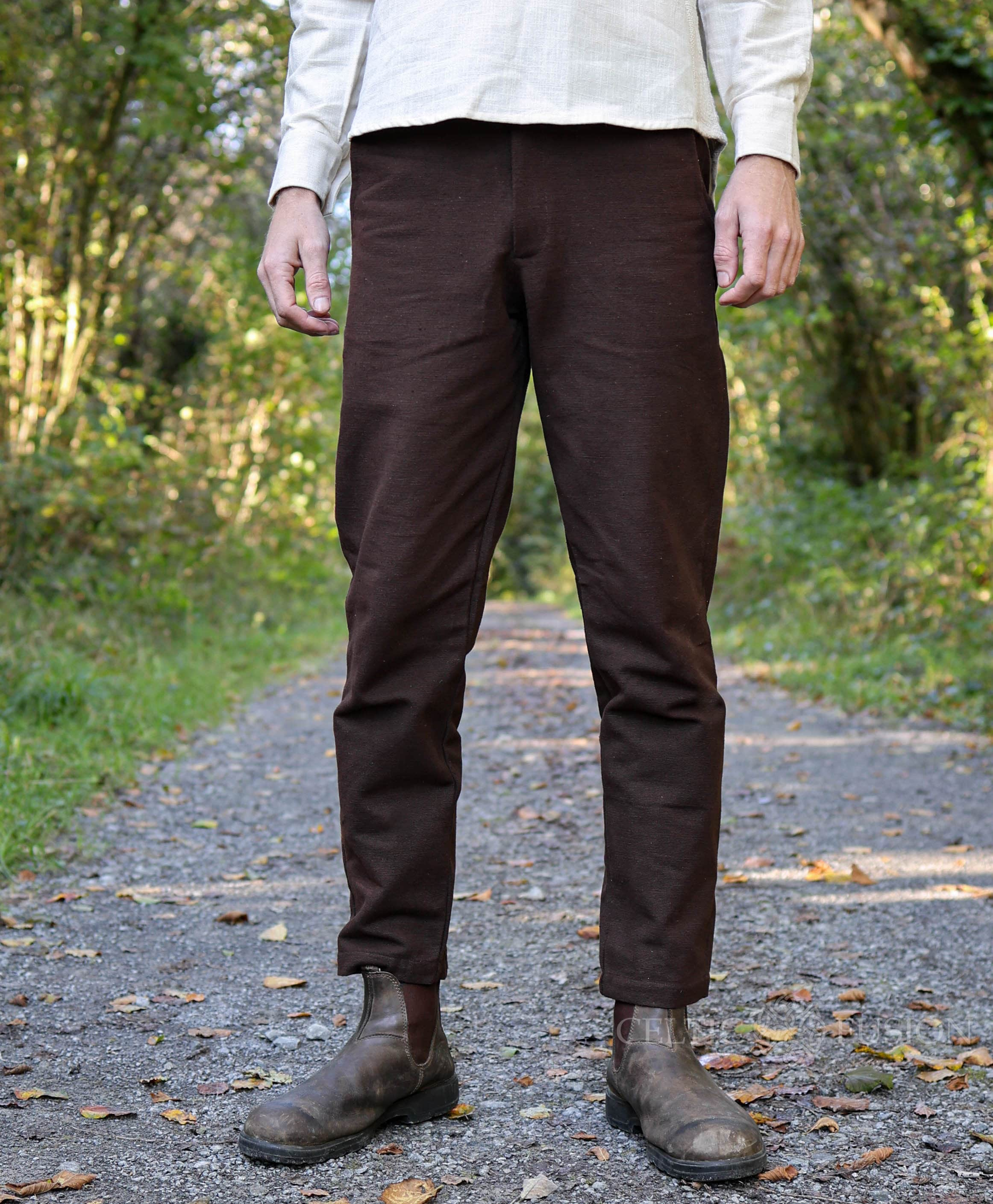 Dark Brown Corduroy Pants with Shoes Casual Outfits For Men After 40 (5  ideas & outfits)