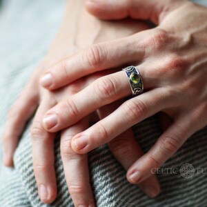 Precious Ring, Sterling Silver, Ethereal Ring, Celtic Ring, Red Garnet Ring, Celtic Jewellery, Irish Designs