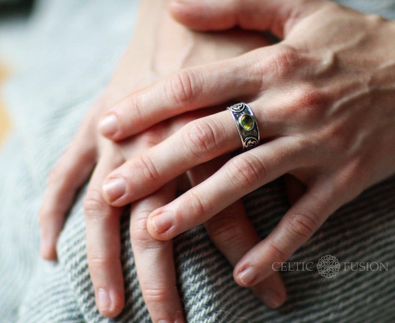 Precious Ring, Sterling Silver, Ethereal Ring, Celtic Ring, Red Garnet Ring, Celtic Jewellery, Irish Designs