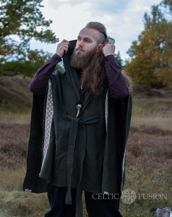 Fur-Lined Winter Viking Hooded Cloak | Viking Warrior Co. Ivory