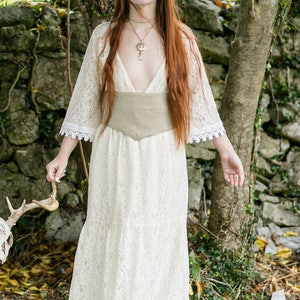 DIVINITY WEDDING DRESS Wedding Dress, Low Plunge Neckline Wedding Dress, Sexy Wedding Dress, Natural Wedding Dress, Celtic Wedding Dress. image 5