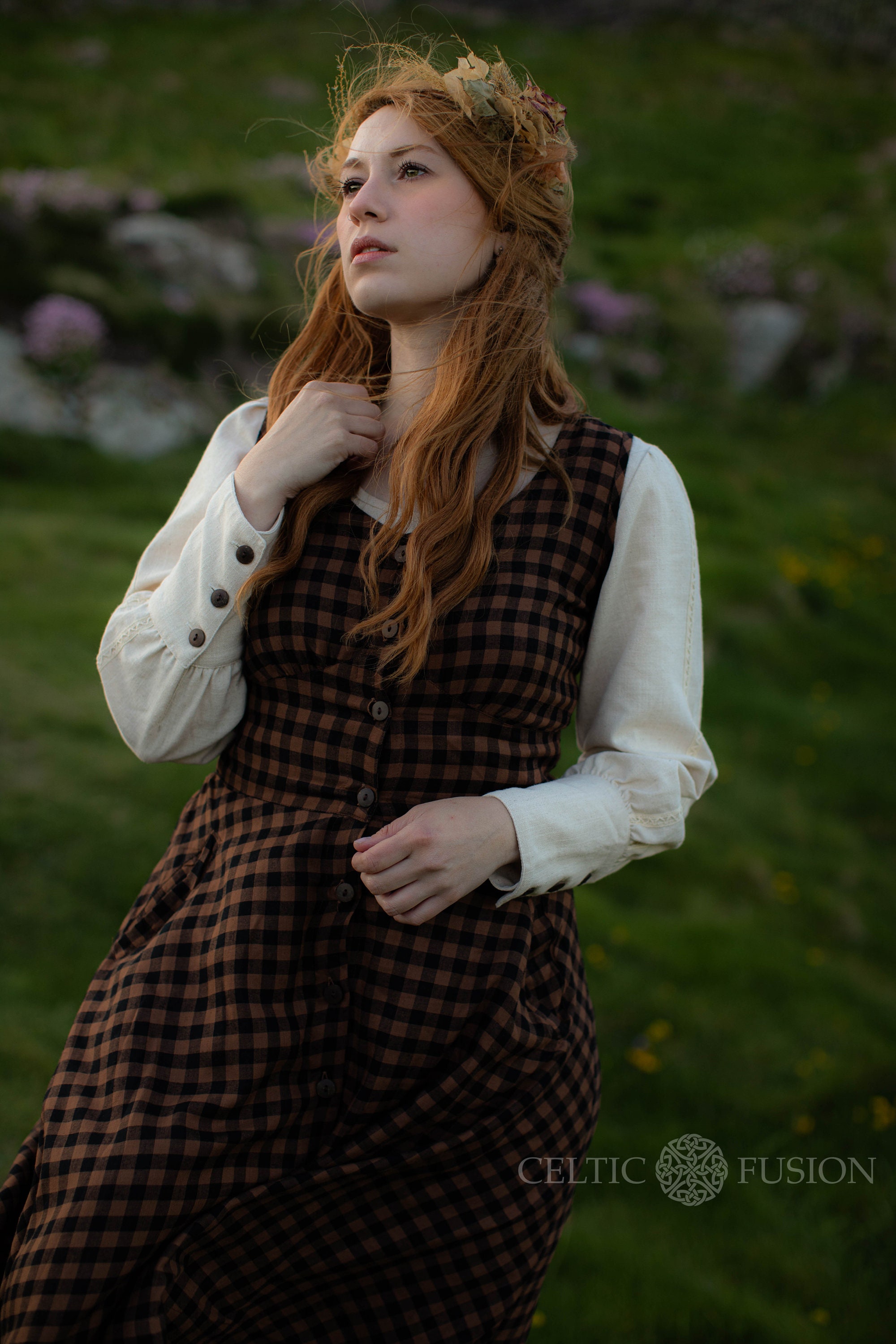 【FOGDAWN】Check Tiered Midi Dressチェック フリル ワンピース CHECK DRESS | Button Down Dress, Layering Dress, Midi Dress