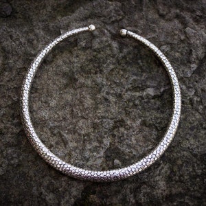 SNAKE SCALE TORC | Silver Pagan Necklace, Celtic Necklace, Torc, Celtic Jewellery, Snake Scale Jewellery, Silver, Silver Jewellery, Celtic