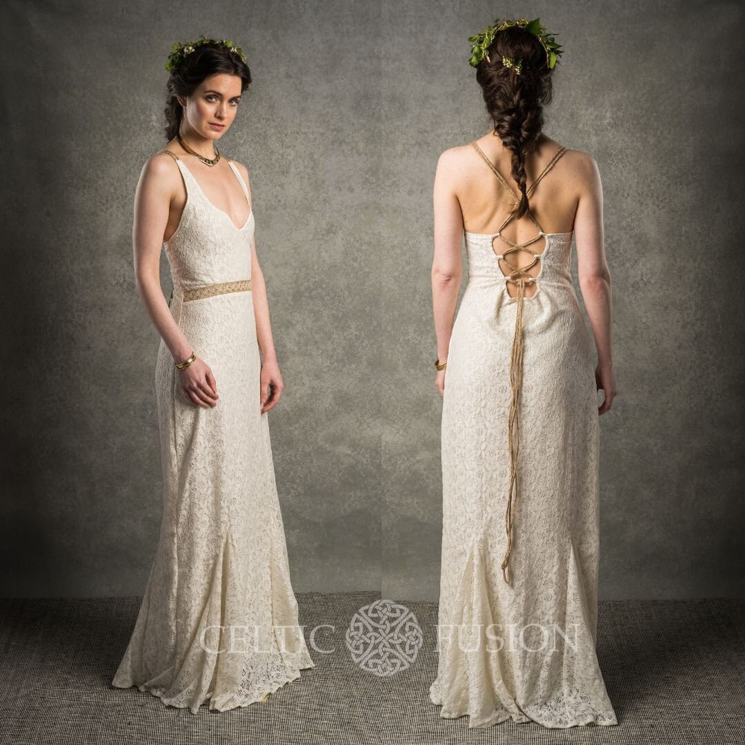 RAW GODDESS DRESS Celtic Wedding Dress Princess Bride - Etsy
