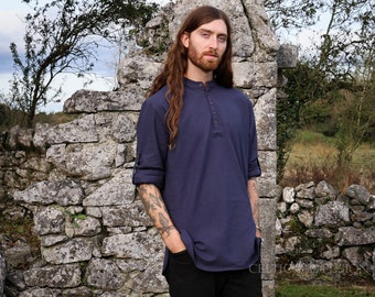 MEN&#39;S COLLARLESS SHIRT | Mens Grandad Shirts, Collarless Dress Shirts for Men, Men&#39;s Collarless Shirt, Irish Shirts, Men&#39;s Irish Clothing.