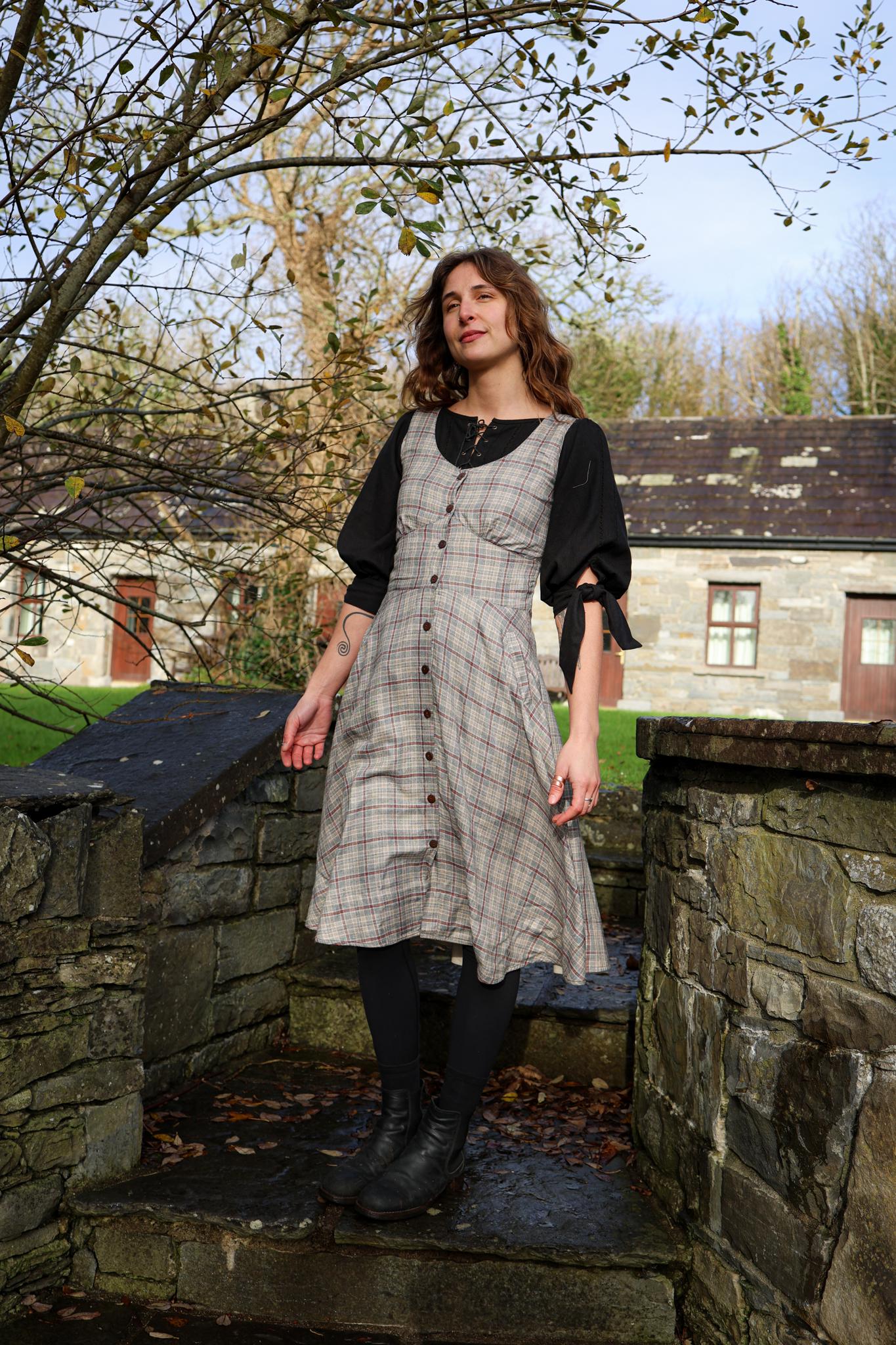 Plaid button dress — Celtic Fusion ~ Folklore Clothing