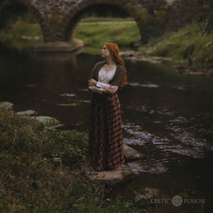 PLAID MAXI SKIRT | Pink Plaid Skirt with Pockets, CottageCore Skirt, FolkCore Skirt, Farmcore Skirt, FairyCore Skirt, Celtic Vibe.