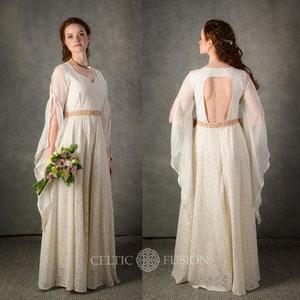 ROBE DE MARIÉE SAOIRSE Robe de mariée à manches, Celtique, Robes sur mesure, Mariage alternatif, Robe de mariée de conte de fées, Fusion celtique. image 1