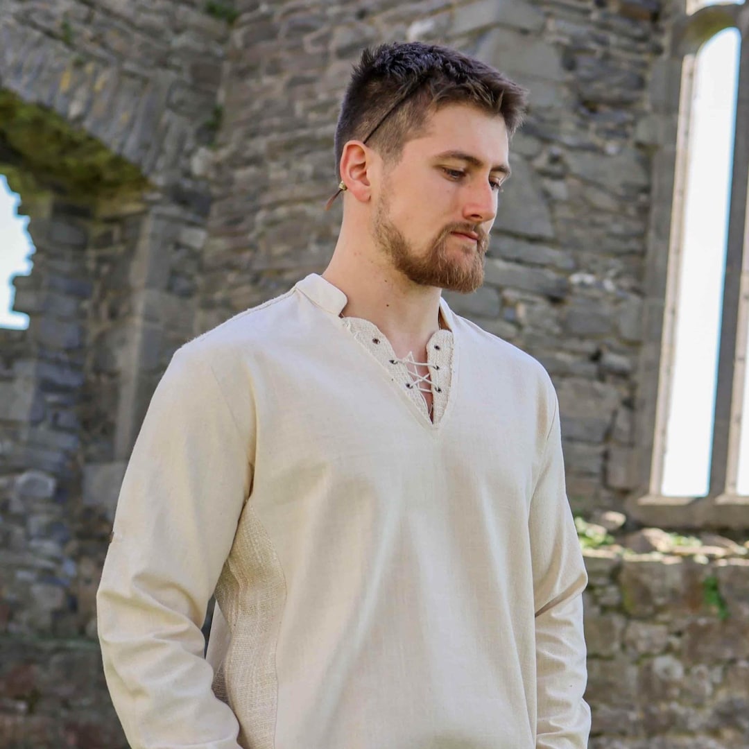 Mens Medieval Tunic: Crafted Cotton Celtic Shirt
