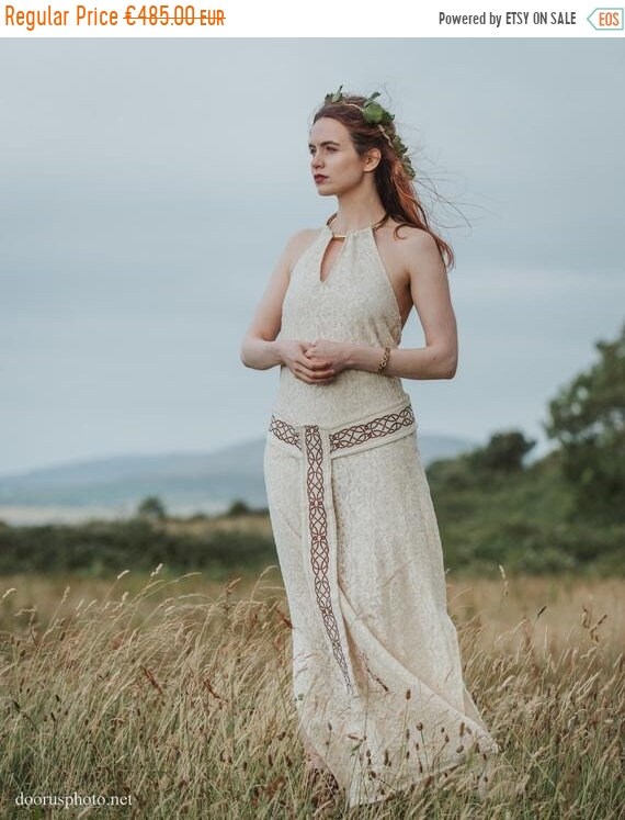 Sale Medb Pagan Wedding Dress Celtic Wedding Natural Wedding Etsy